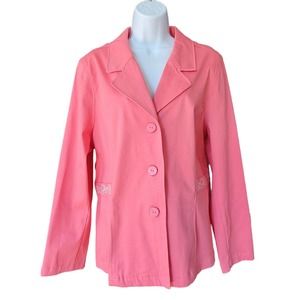 Denim&Co Pink Button-Front Women's Jacket